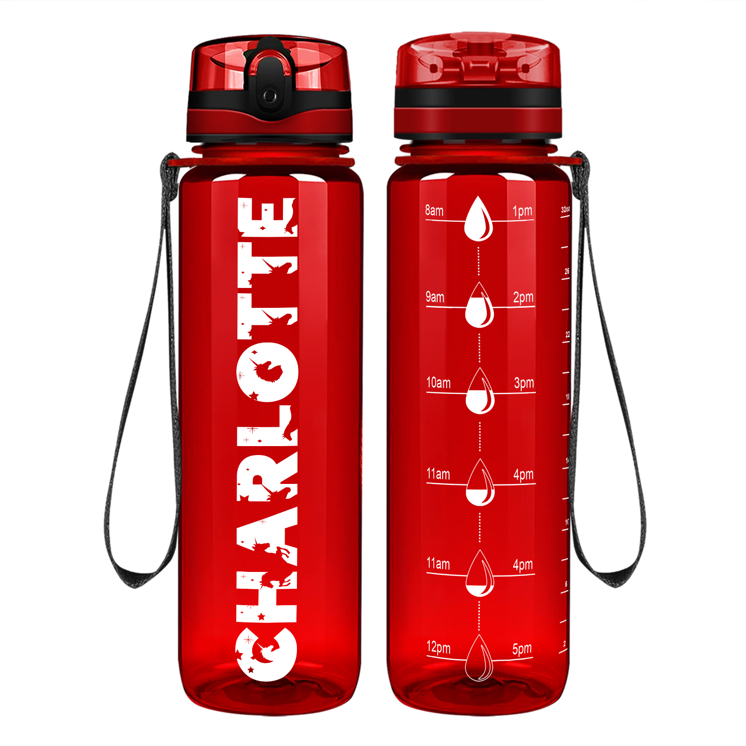 Cuptify Kids Personalized on Red Motivational Tracking Water Bottle