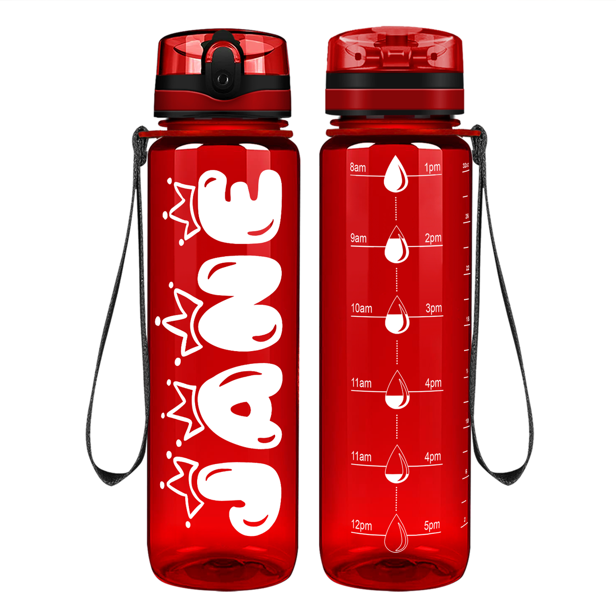 Personalized Girls on 32 oz Motivational Tracking Water Bottle