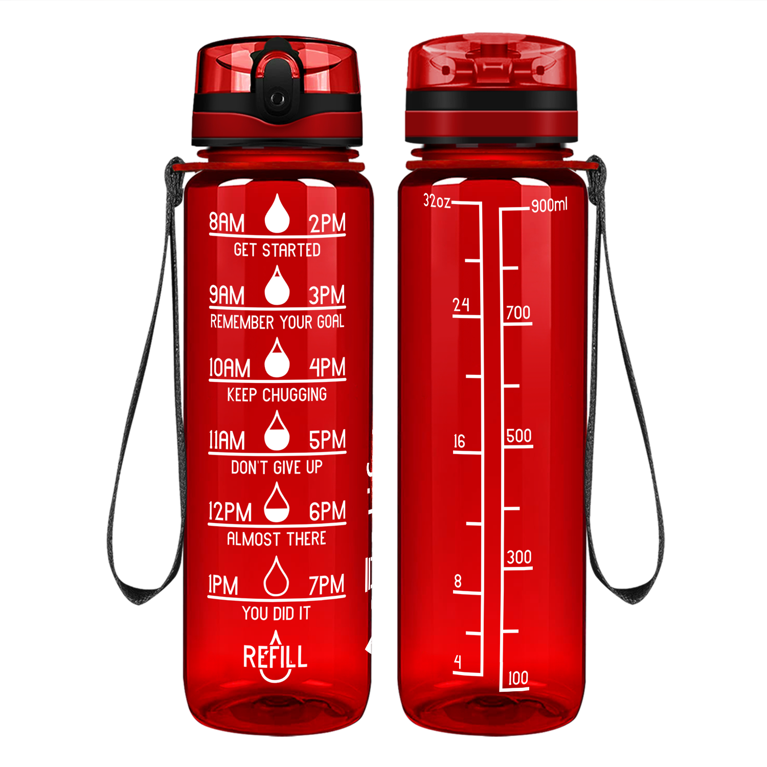 Cuptify Red Gloss Motivational Water Bottle