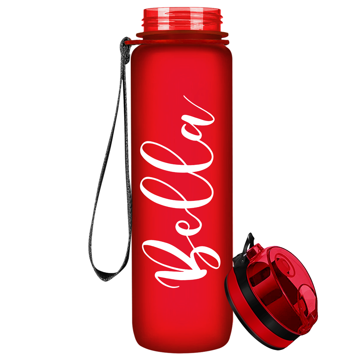 Personalized Red Frosted 32 oz Water Bottle
