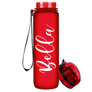 Personalized Red Frosted 32 oz Water Bottle