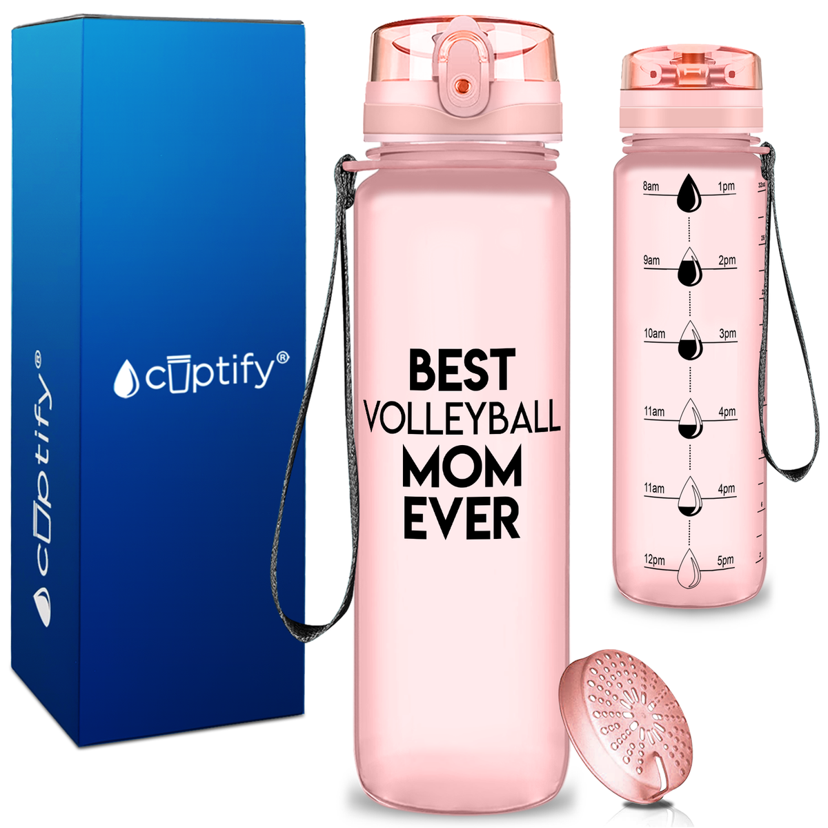 Best Volleyball Mom Ever on 32 oz Motivational Tracking Water Bottle