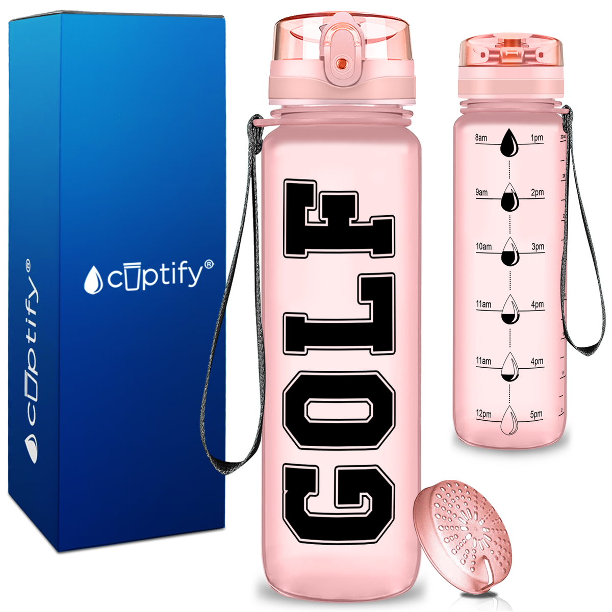 Golf on 32 oz Motivational Tracking Water Bottle