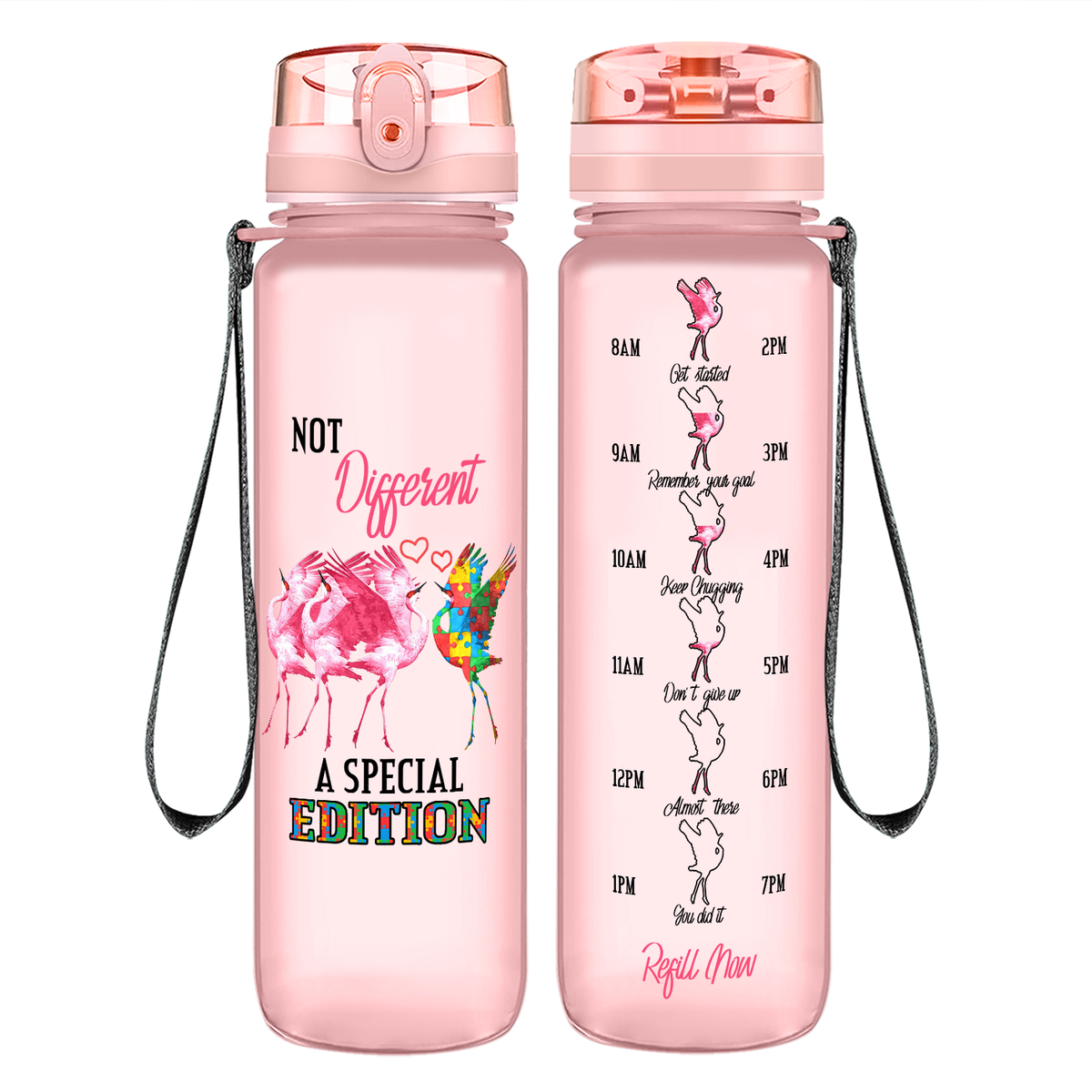 Not Different A Special Edition Autism on 32 oz Motivational Tracking Water Bottle