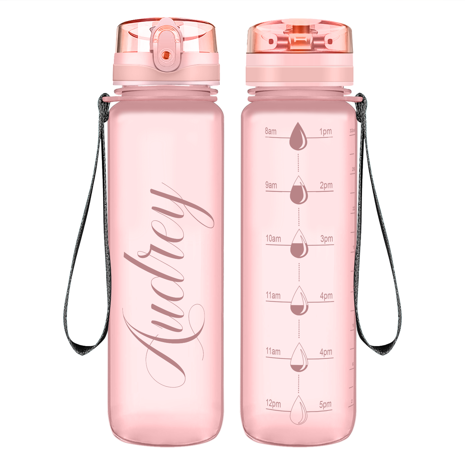 Cuptify Personalized Rose Gold Frosted Water Bottle