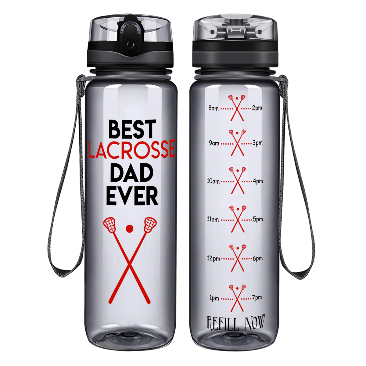 Best Lacrosse Dad Ever on 32 oz Motivational Tracking Water Bottle
