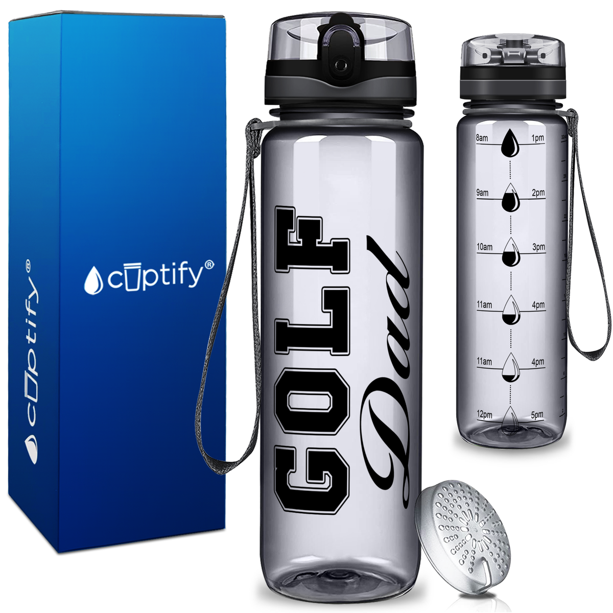 Golf Dad on 32 oz Motivational Tracking Water Bottle