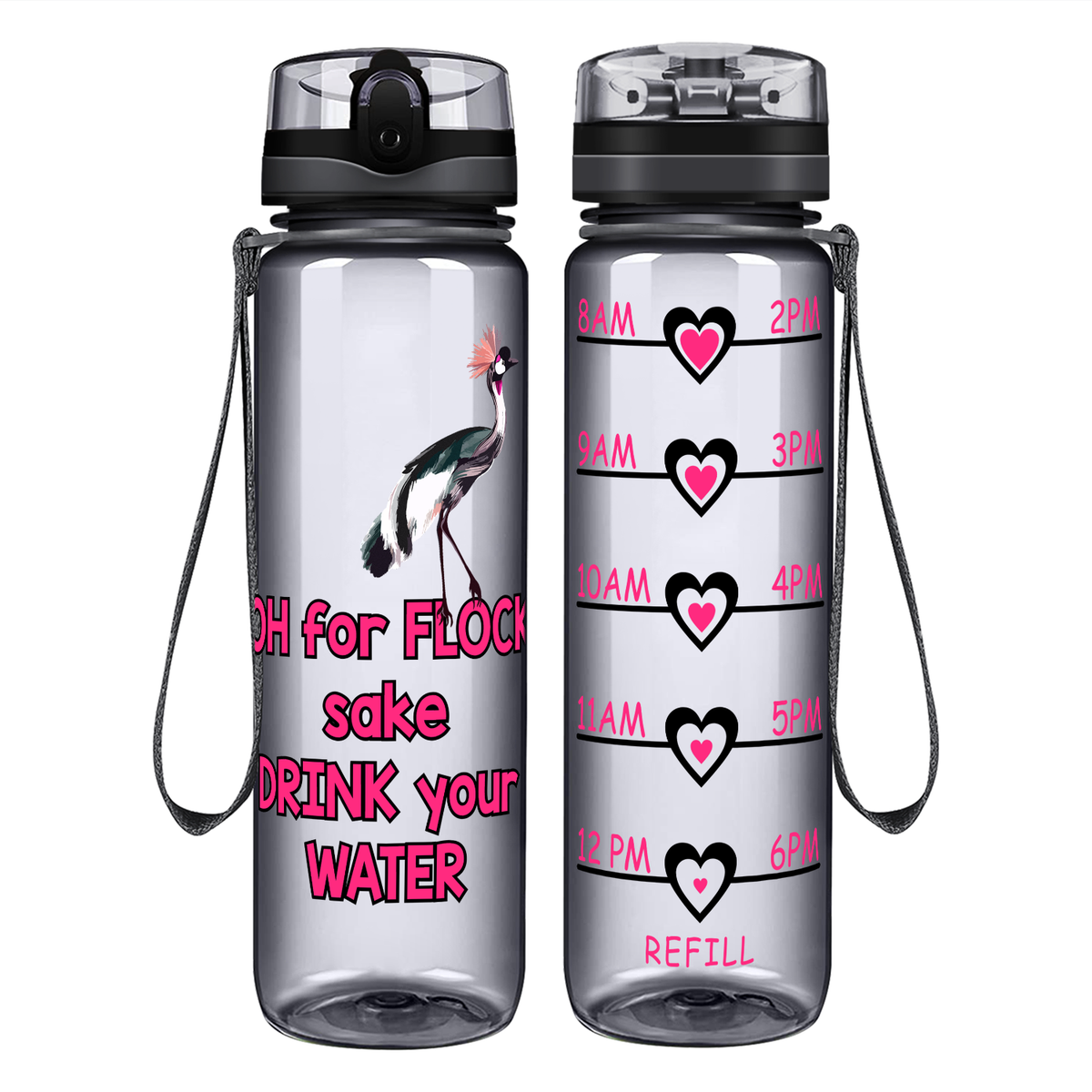 Flock Drink Your Water on 32 oz Motivational Tracking Water Bottle