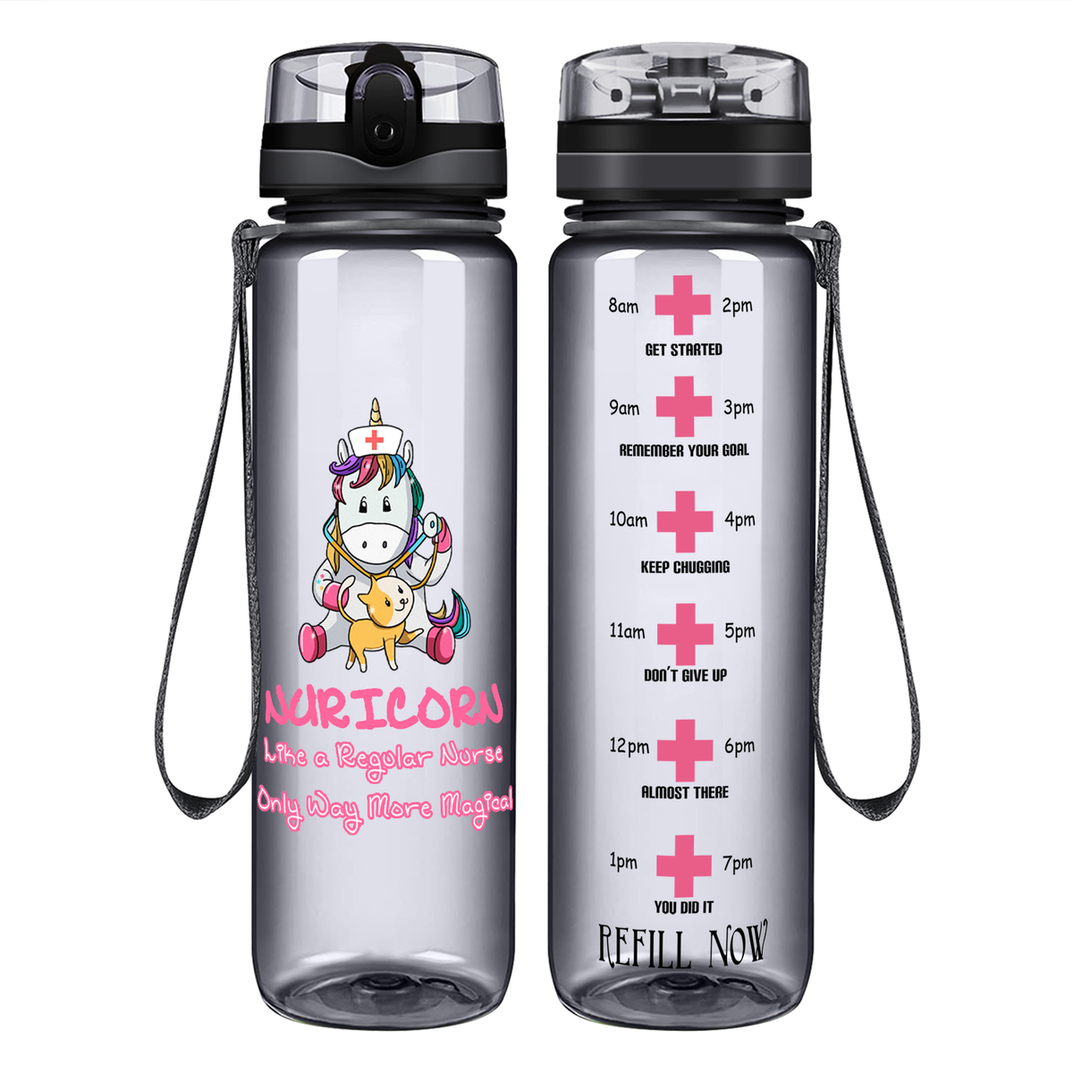 Nuricorn More Magical on 32oz Motivational Nurse Water Bottle