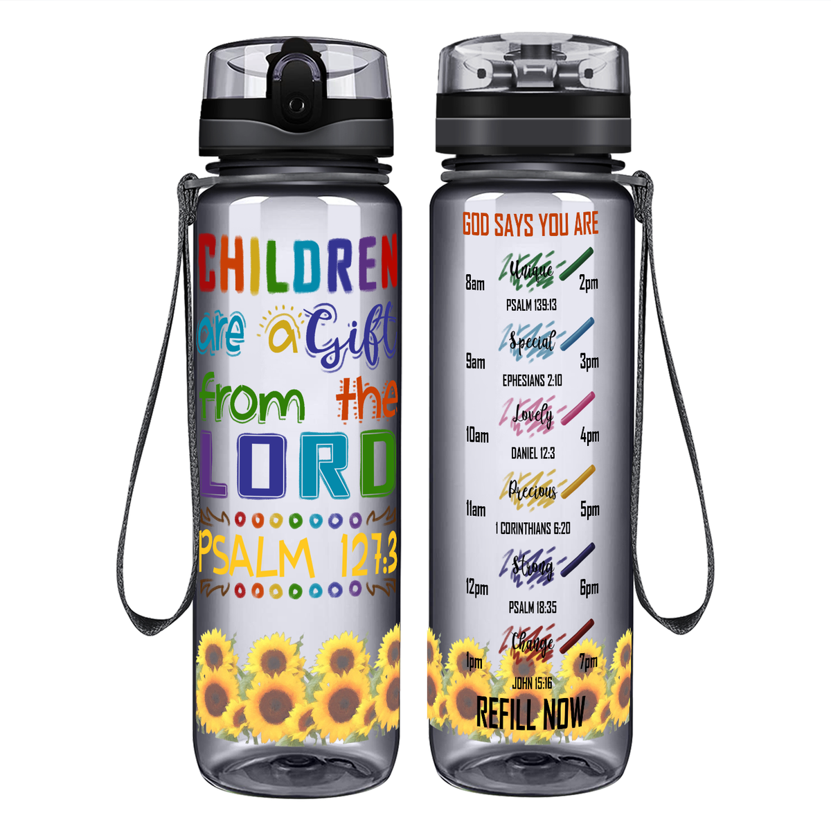 Children are a Gift from the Lord on 32 oz Motivational Tracking Water Bottle