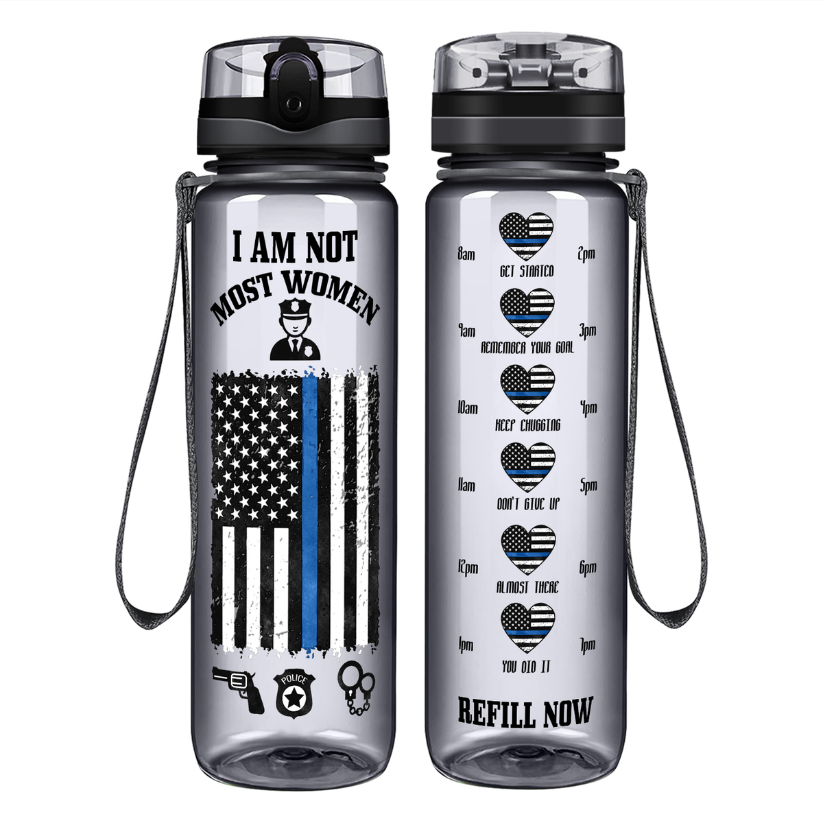 I Am Not Most Women on 32 oz Motivational Tracking Water Bottle