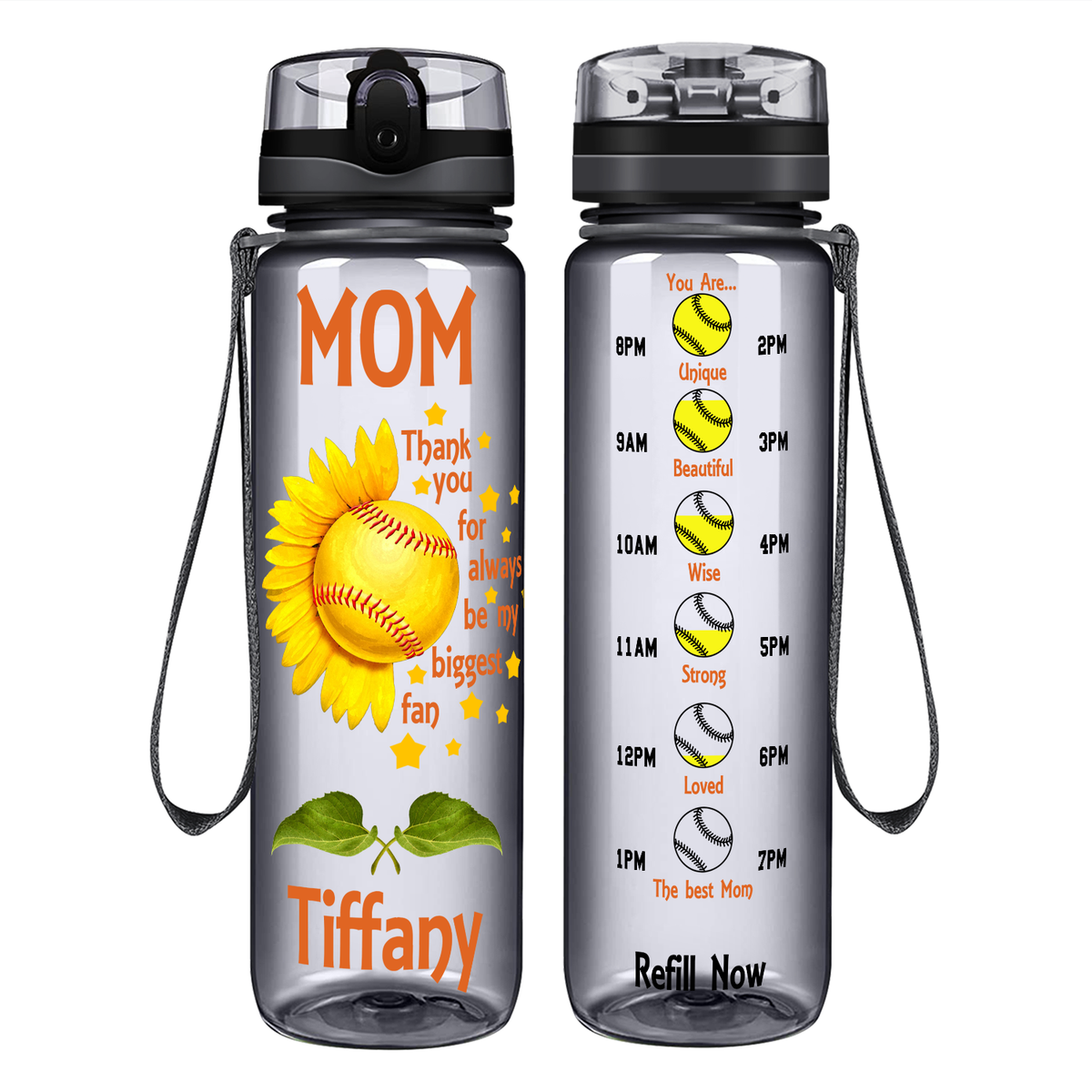 Thank you for Always be my Biggest Fan on 32 oz Motivational Tracking Water Bottle