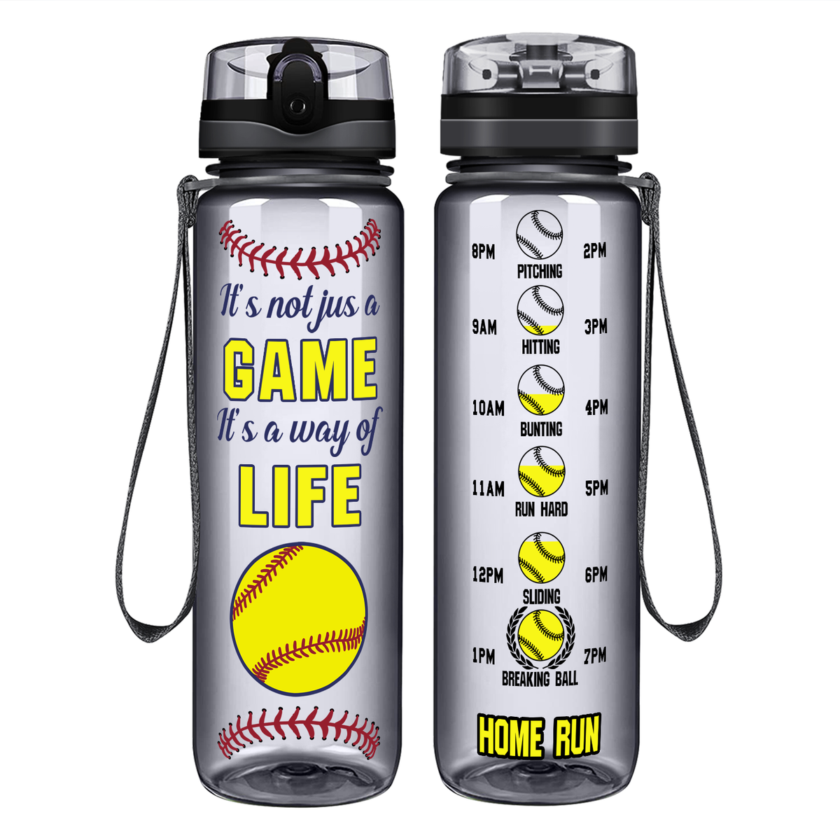 It's Not Just a Game It's a Way of Life on 32 oz Motivational Tracking Water Bottle