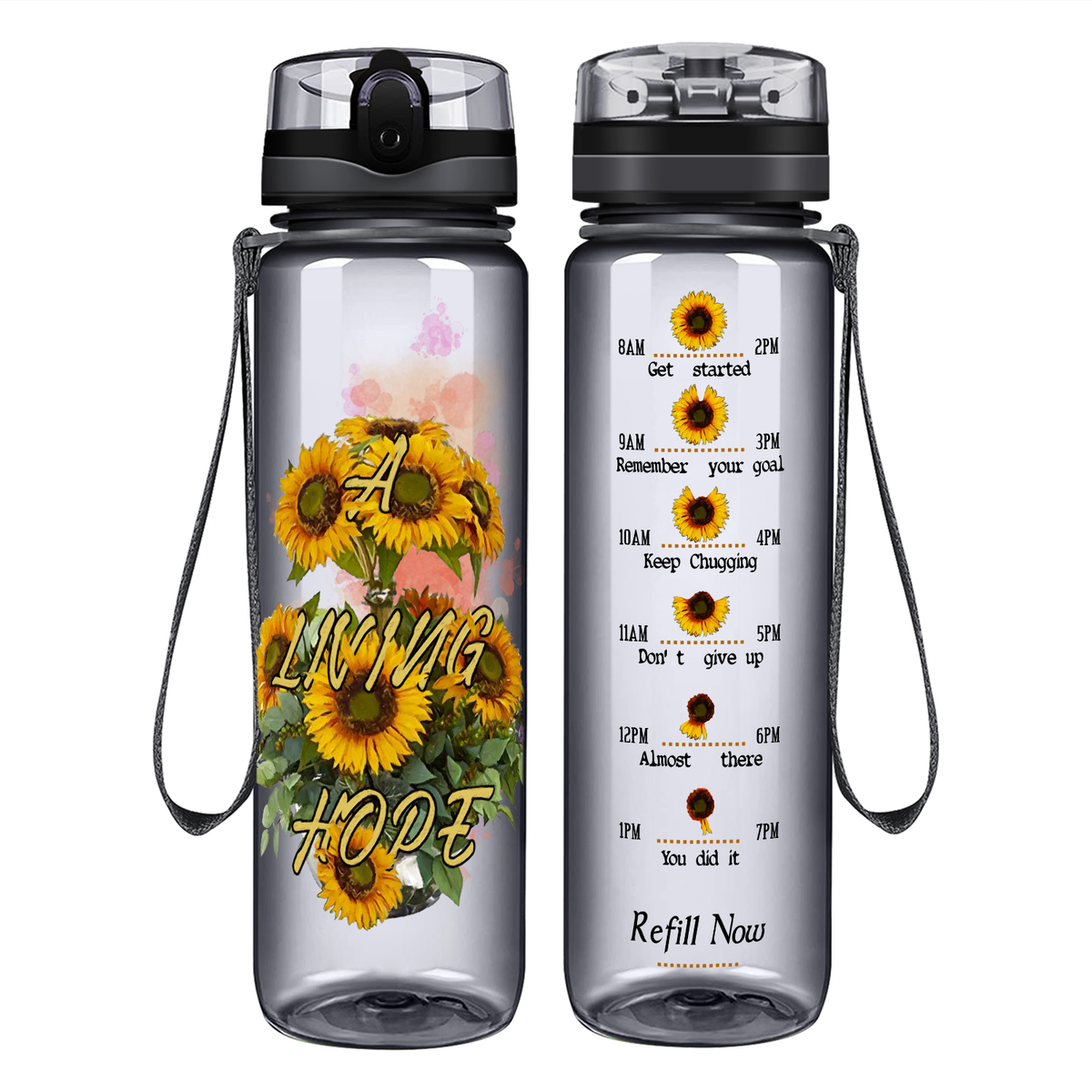 A Living Hope on 32 oz Motivational Tracking Water Bottle
