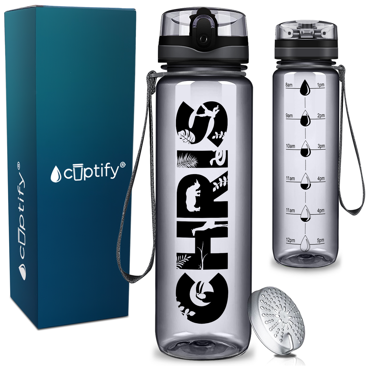 Personalized Safari Animals Kids Water Bottle