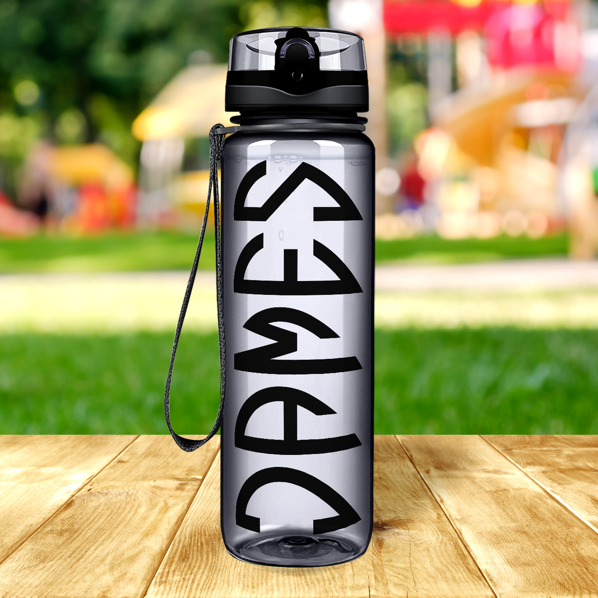 Kids Personalized on Smoke 32 oz Motivational Tracking Water Bottle