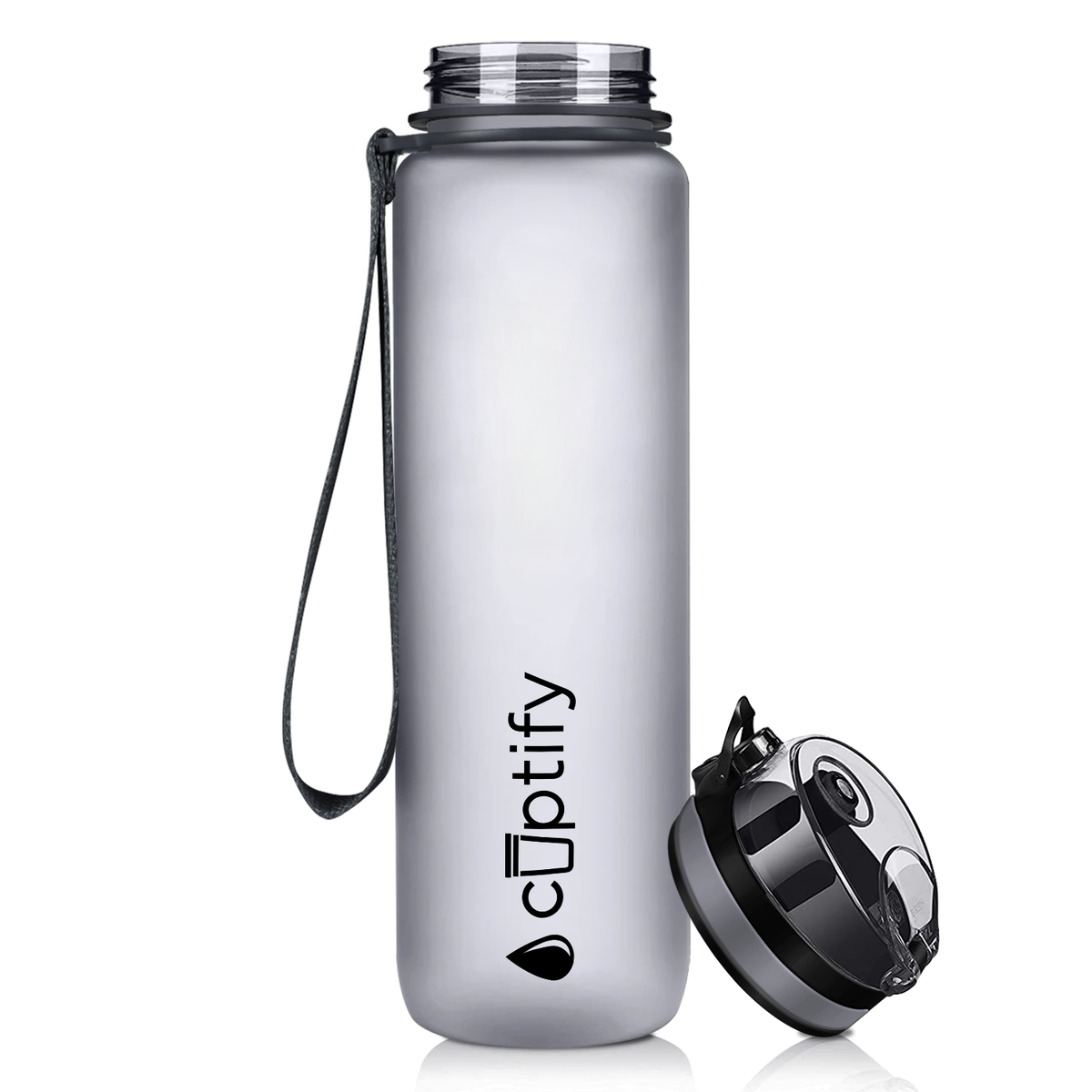 Smoke Frosted 32 oz Hydration Tracker Water Bottle