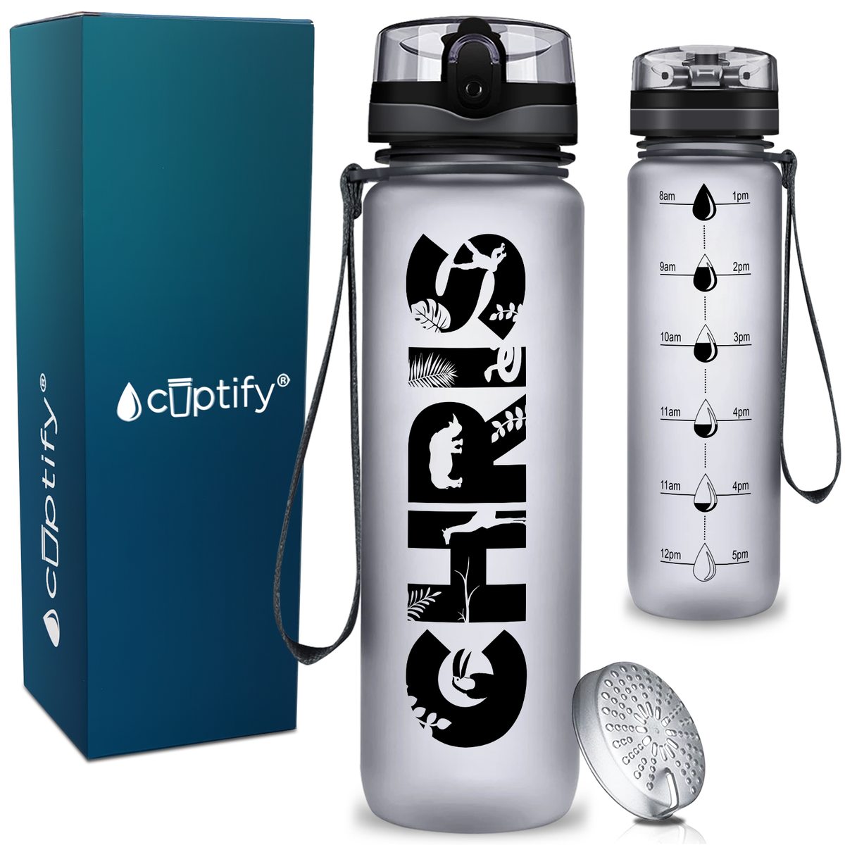 Personalized Safari Animals Kids Water Bottle