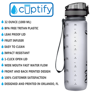 Personalized Smoke Frosted 32 oz Water Bottle