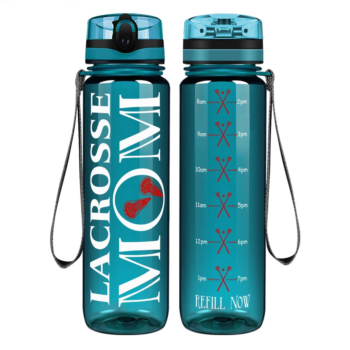 Lacrosse Mom on 32 oz Motivational Tracking Water Bottle