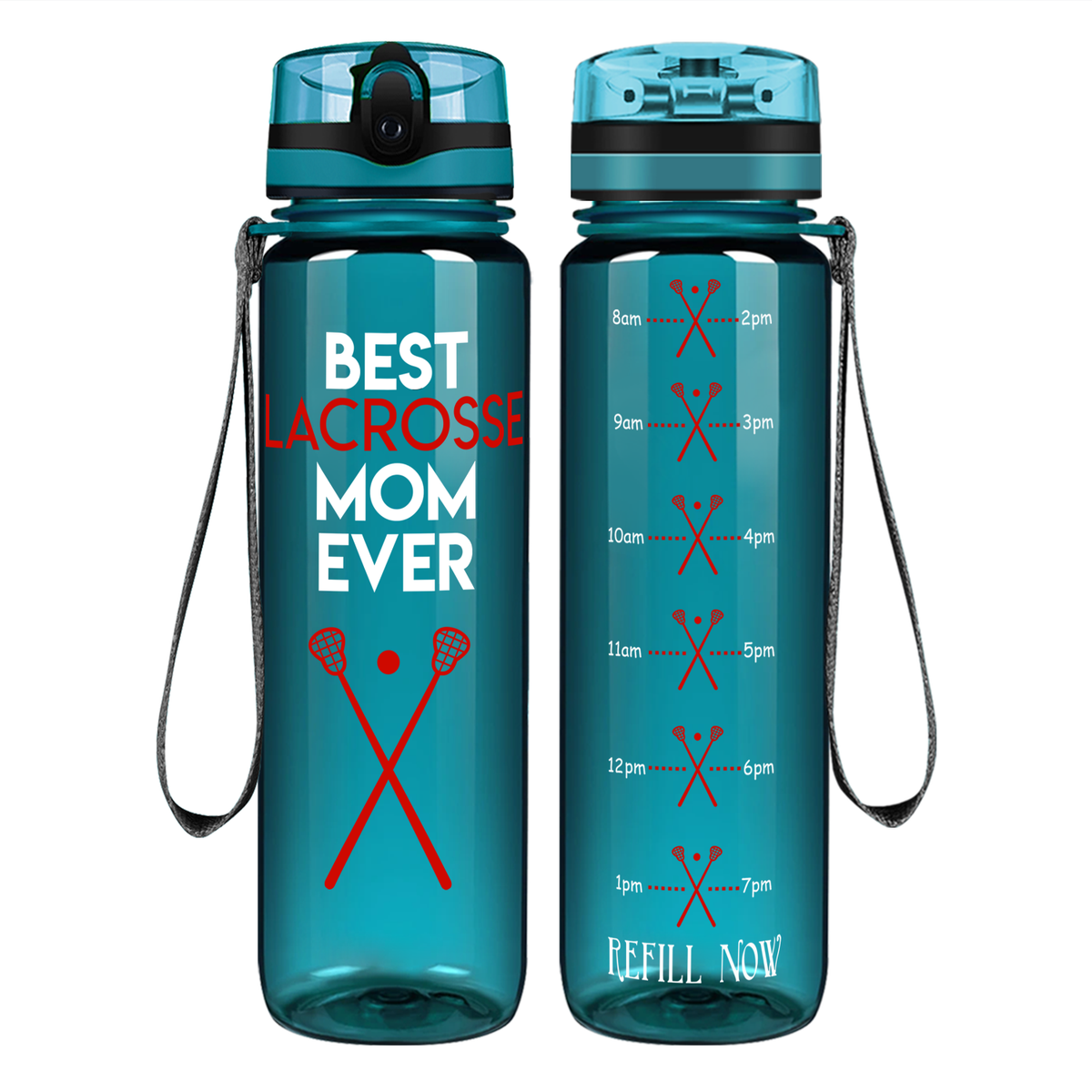 Best Lacrosse Mom Ever on 32 oz Motivational Tracking Water Bottle