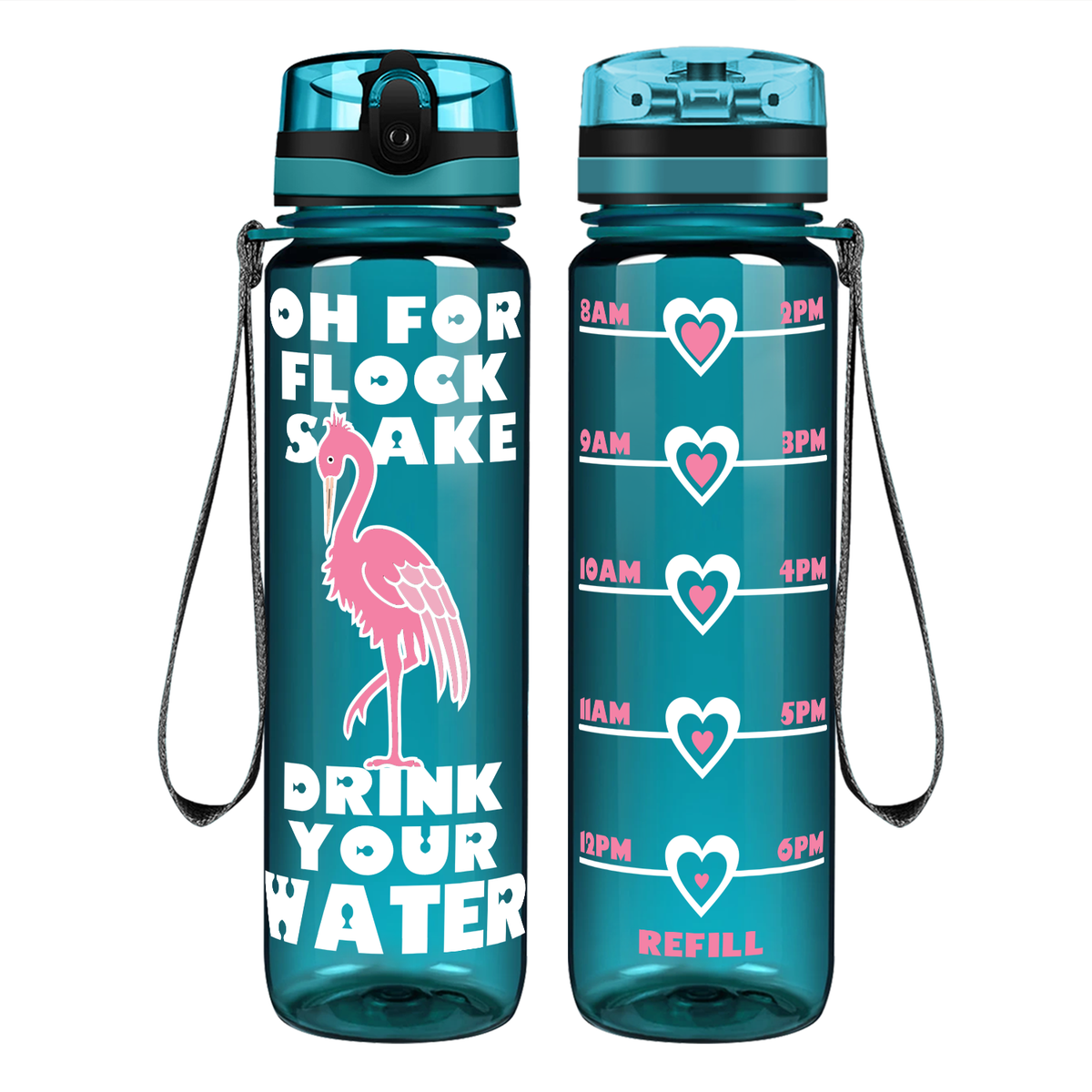 For Flock Sake on 32 oz Motivational Tracking Water Bottle