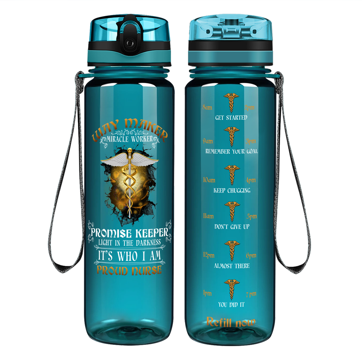 Miracle Worker on 32oz Motivational Tracking Water Bottle