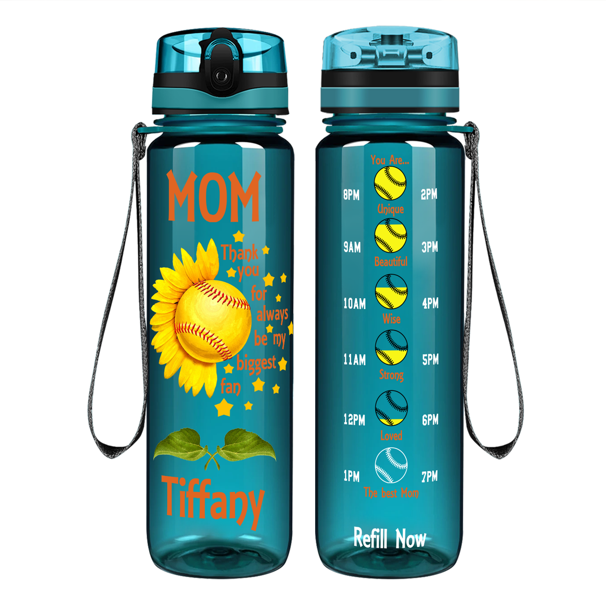 Thank you for Always be my Biggest Fan on 32 oz Motivational Tracking Water Bottle