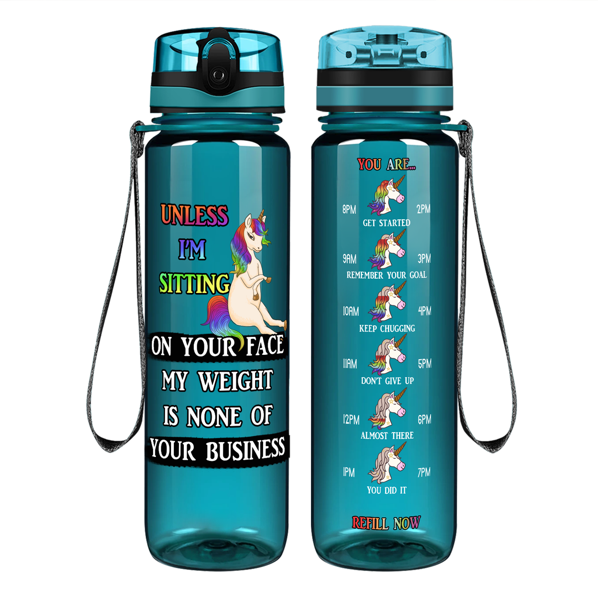 My Weight Is None Of Your Business on 32 oz Motivational Tracking Water Bottle