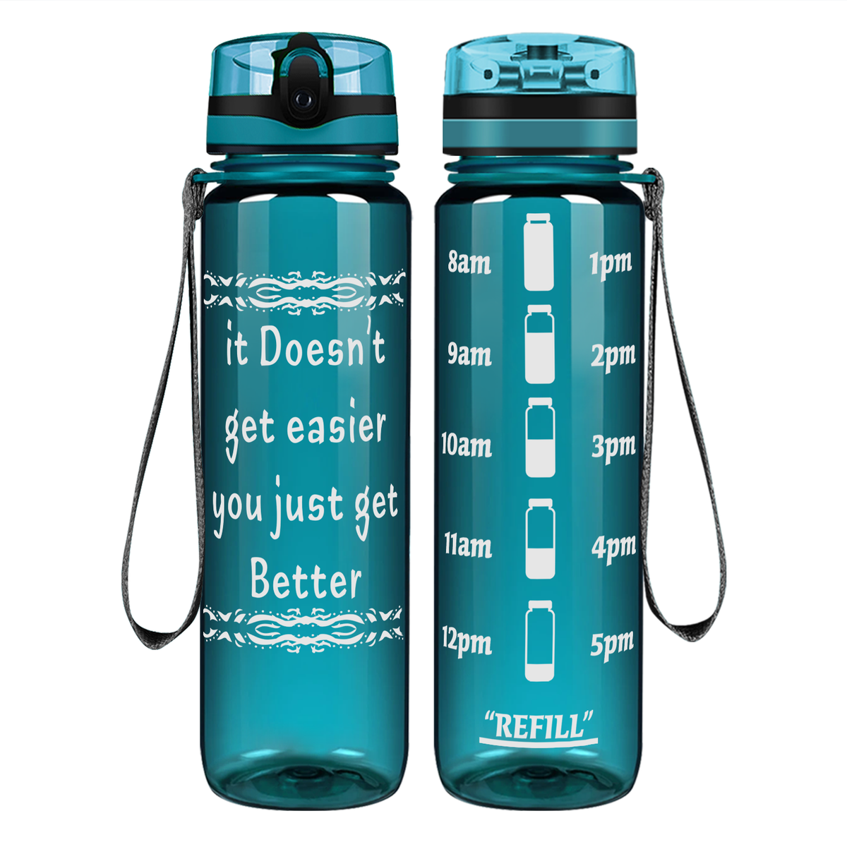 You Just Get Better on 32 oz Motivational Tracking Water Bottle