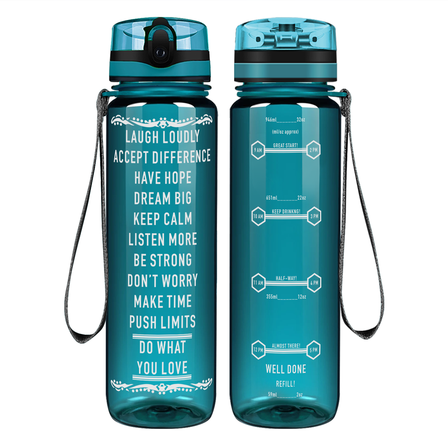 SpreadPassion Fishing Make Me Happy Funny Water Bottles - Spread Passion