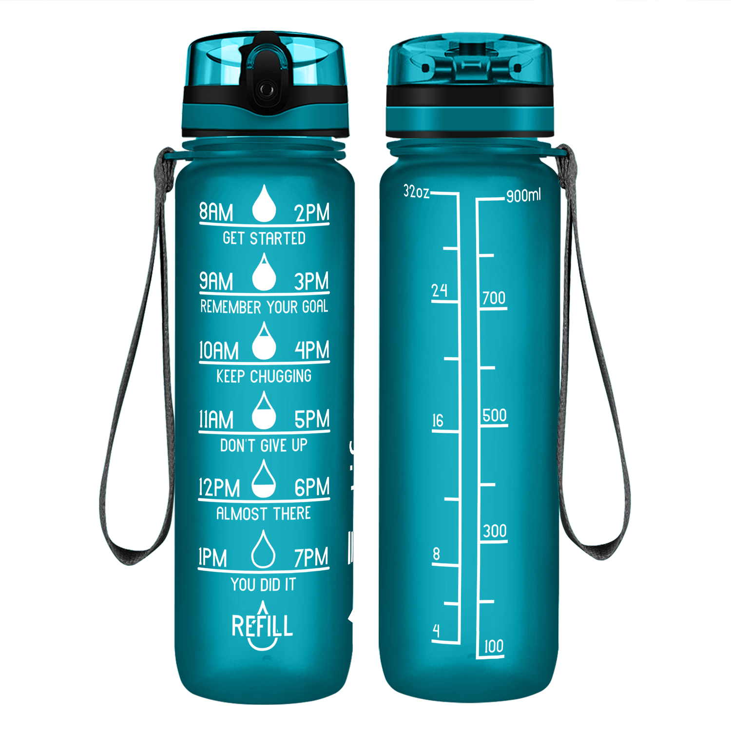 Cuptify Teal Frosted Motivational Water Bottle