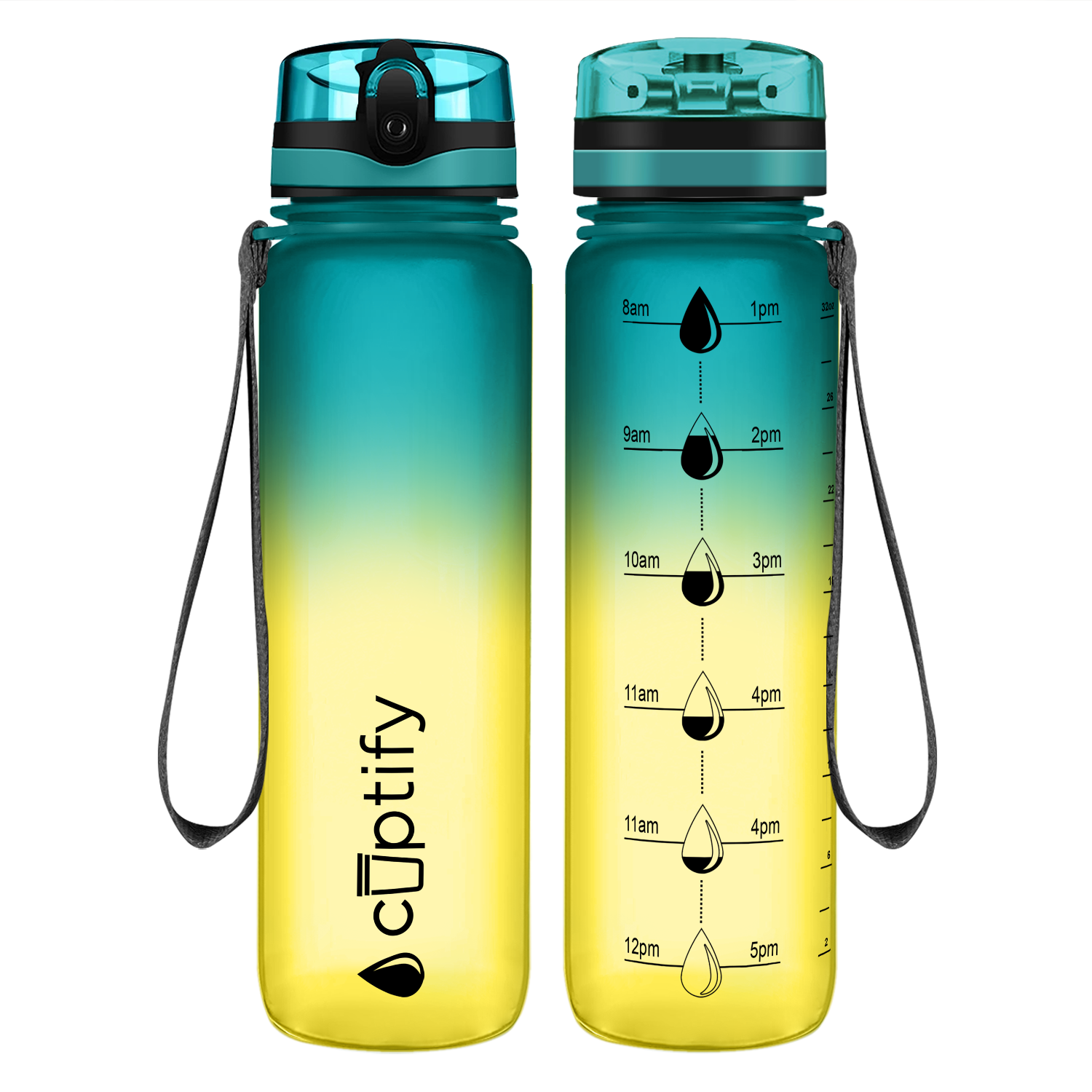 Cuptify Tropical Frosted Hydration Tracker Water Bottle