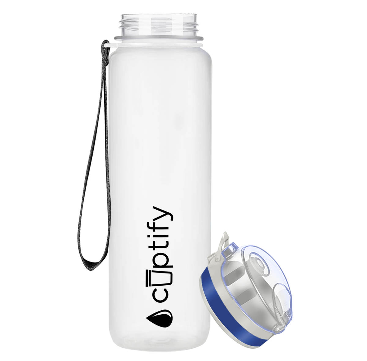 White Frosted 32oz Hydration Tracker Water Bottle