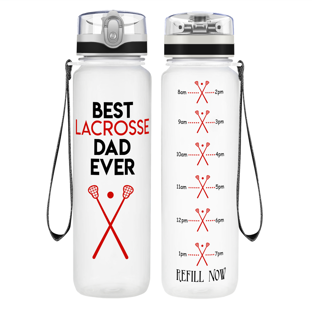 Best Lacrosse Dad Ever on 32 oz Motivational Tracking Water Bottle