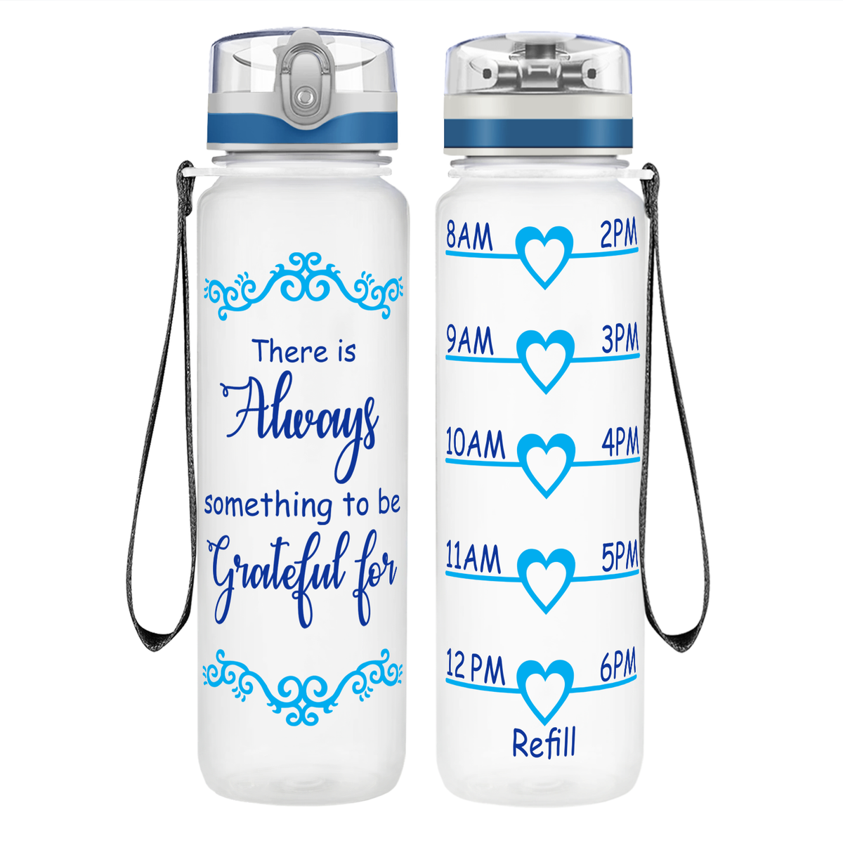 Something to be Grateful on 32 oz Motivational Tracking Water Bottle