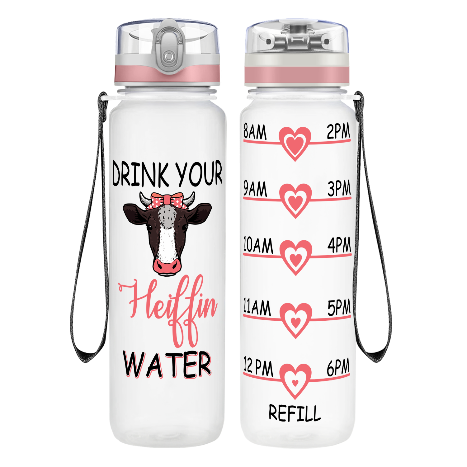Your Heiffin Water on 32 oz Motivational Tracking Water Bottle