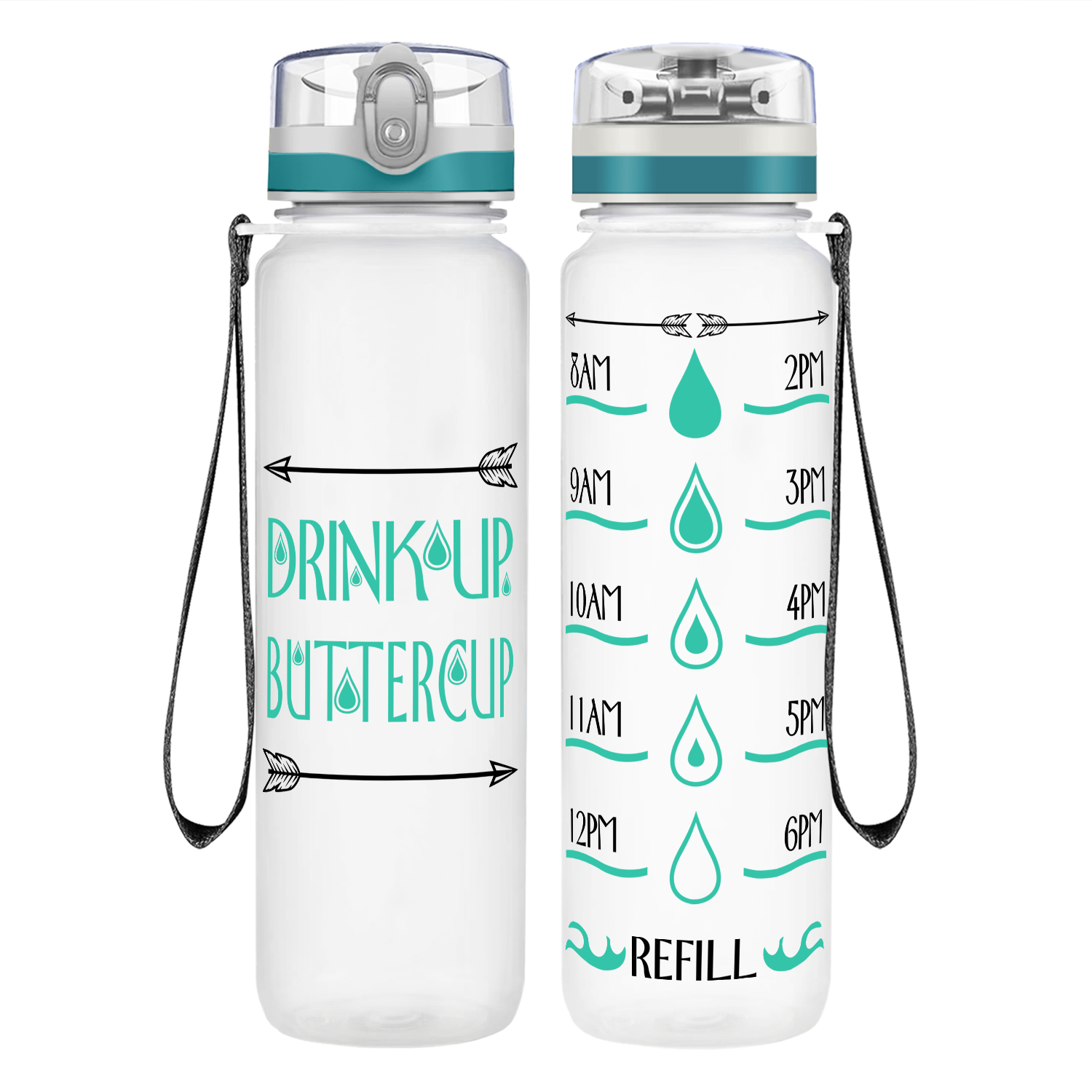 Buttercup Drink Up on 32 oz Motivational Tracking Water Bottle