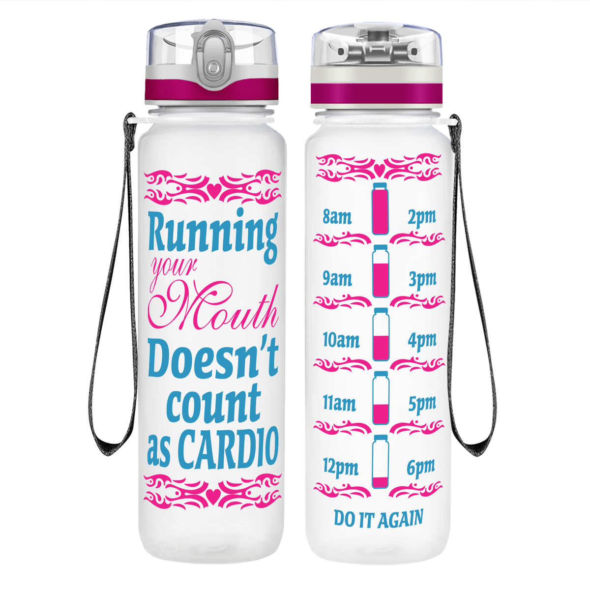 Running Your Mouth on 32 oz Motivational Tracking Water Bottle