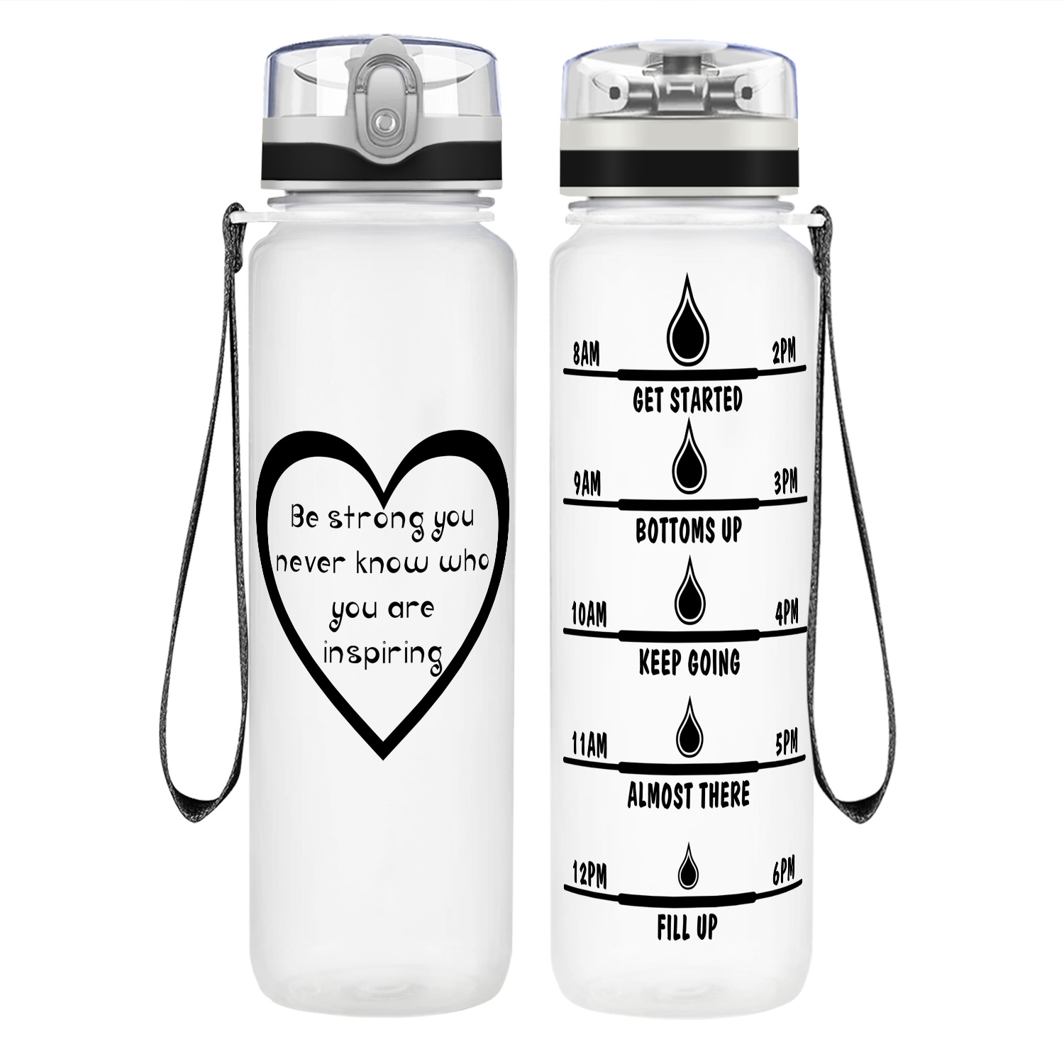22oz Clear Water Tracker Workout Tumblr Water Bottle Gift Black Friday  Deals