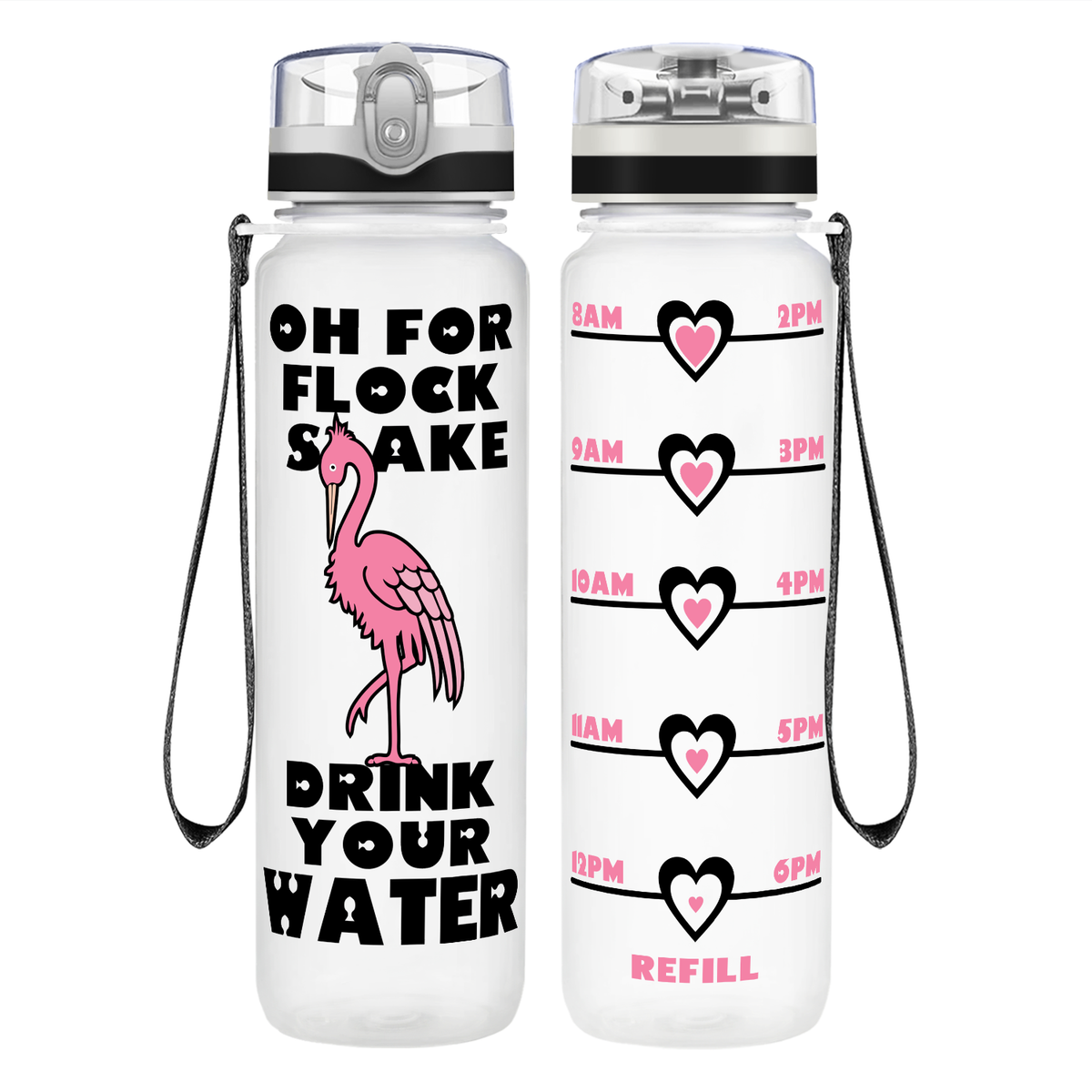 For Flock Sake on 32 oz Motivational Tracking Water Bottle