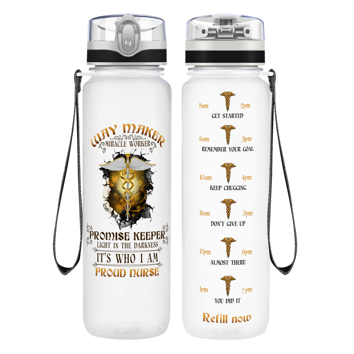 Miracle Worker on 32oz Motivational Tracking Water Bottle