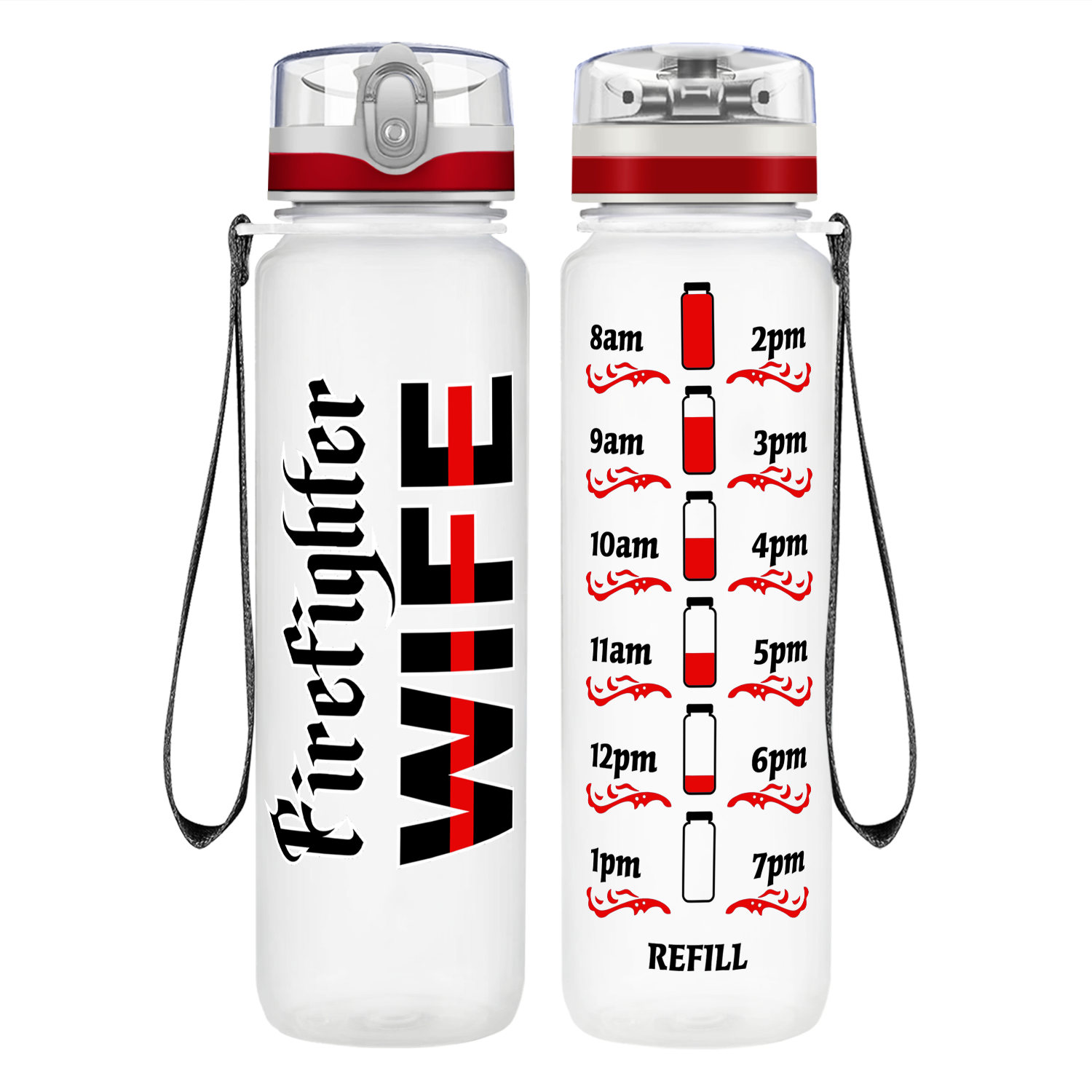 Firefighter Wife Motivational Tracking Water Bottle