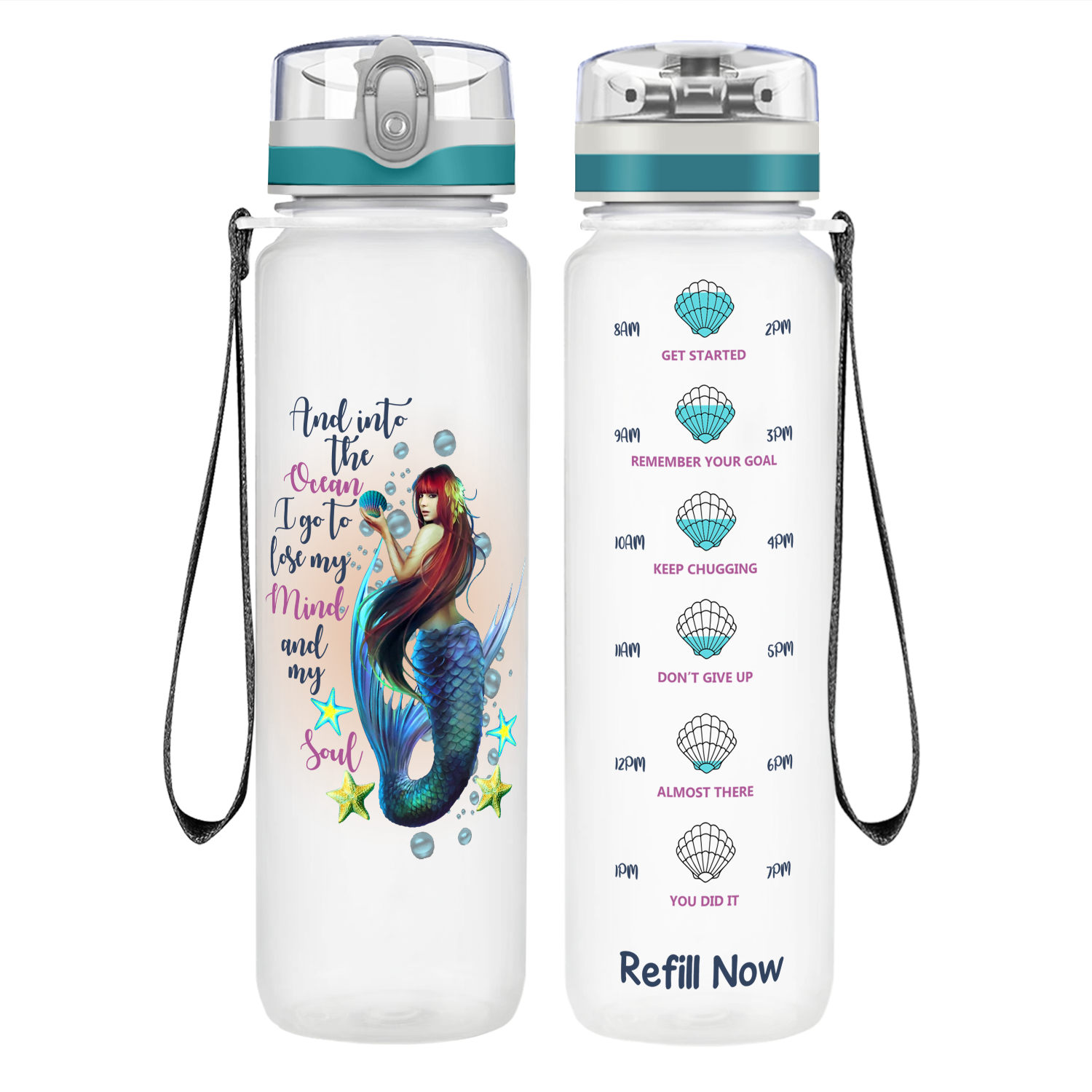 And in the Ocean I Go on 32 oz Motivational Tracking Water Bottle