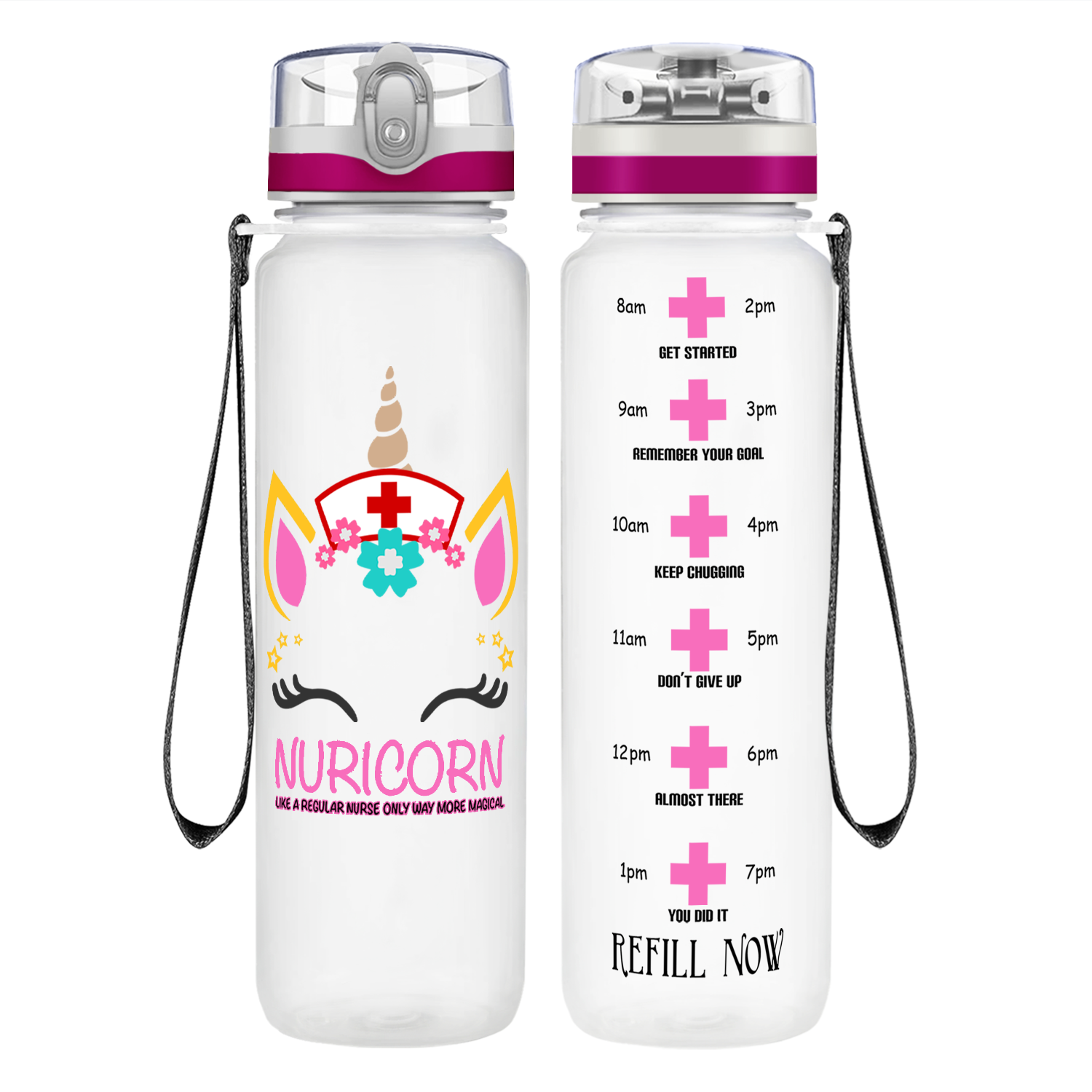 Nuricorn Face Motivational Tracking Water Bottle