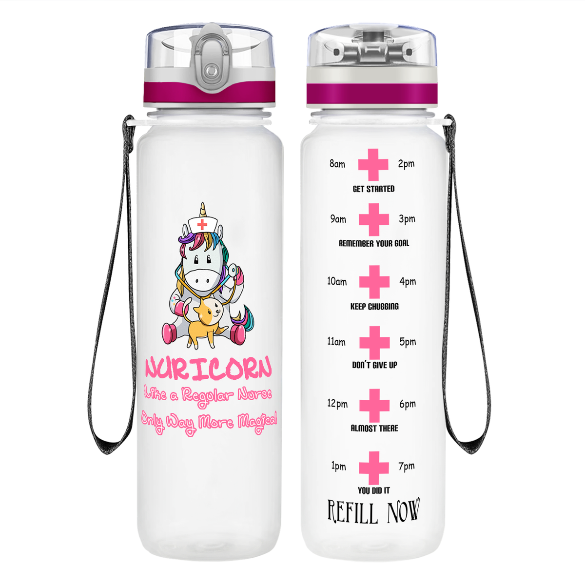 Nuricorn More Magical on 32oz Motivational Nurse Water Bottle