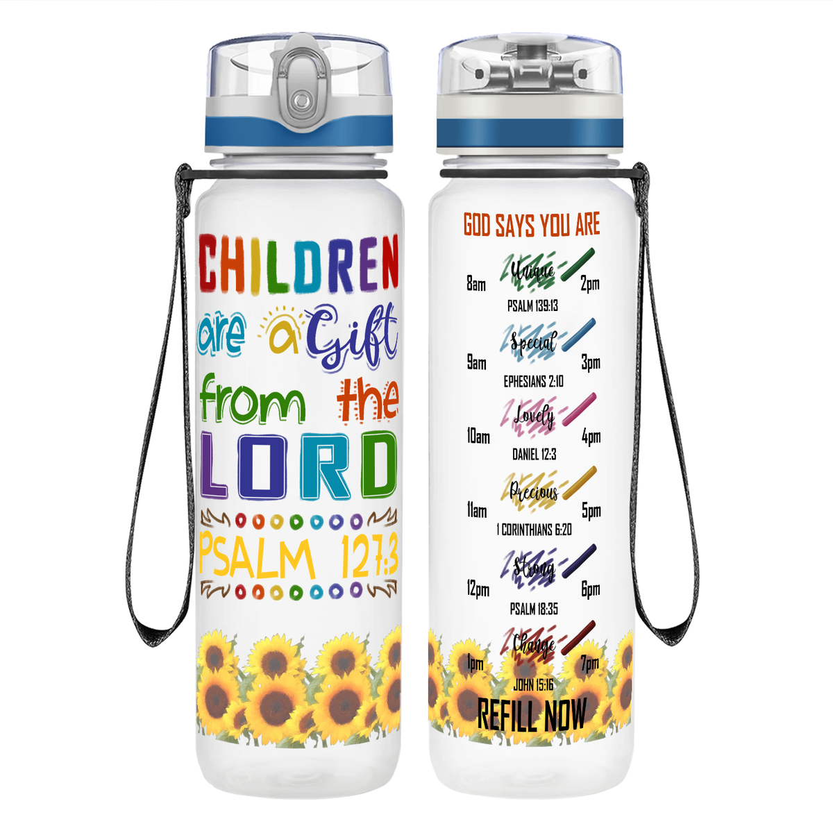 Children are a Gift from the Lord on 32 oz Motivational Tracking Water Bottle