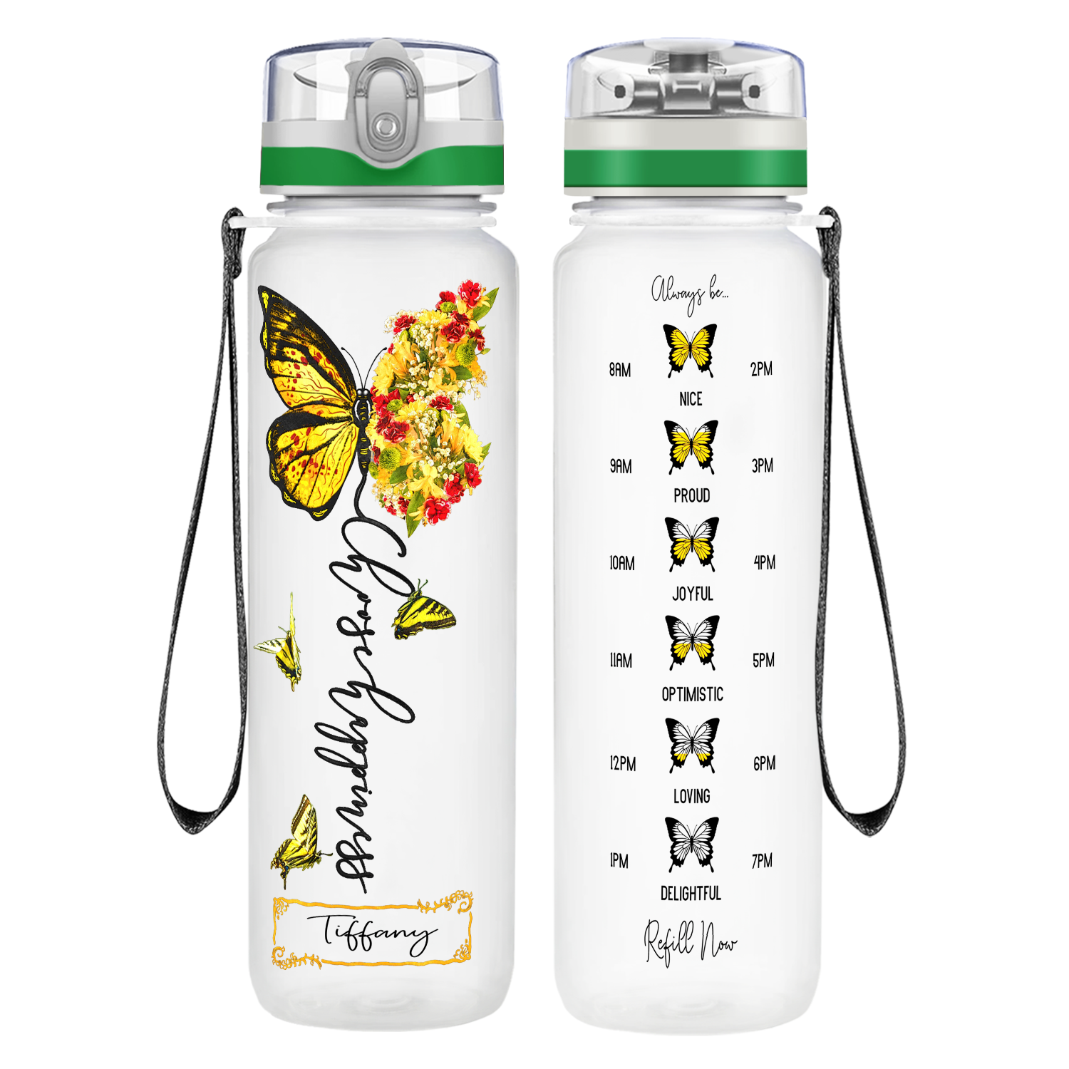 Butterfly Personalized Water Bottles - Cuptify