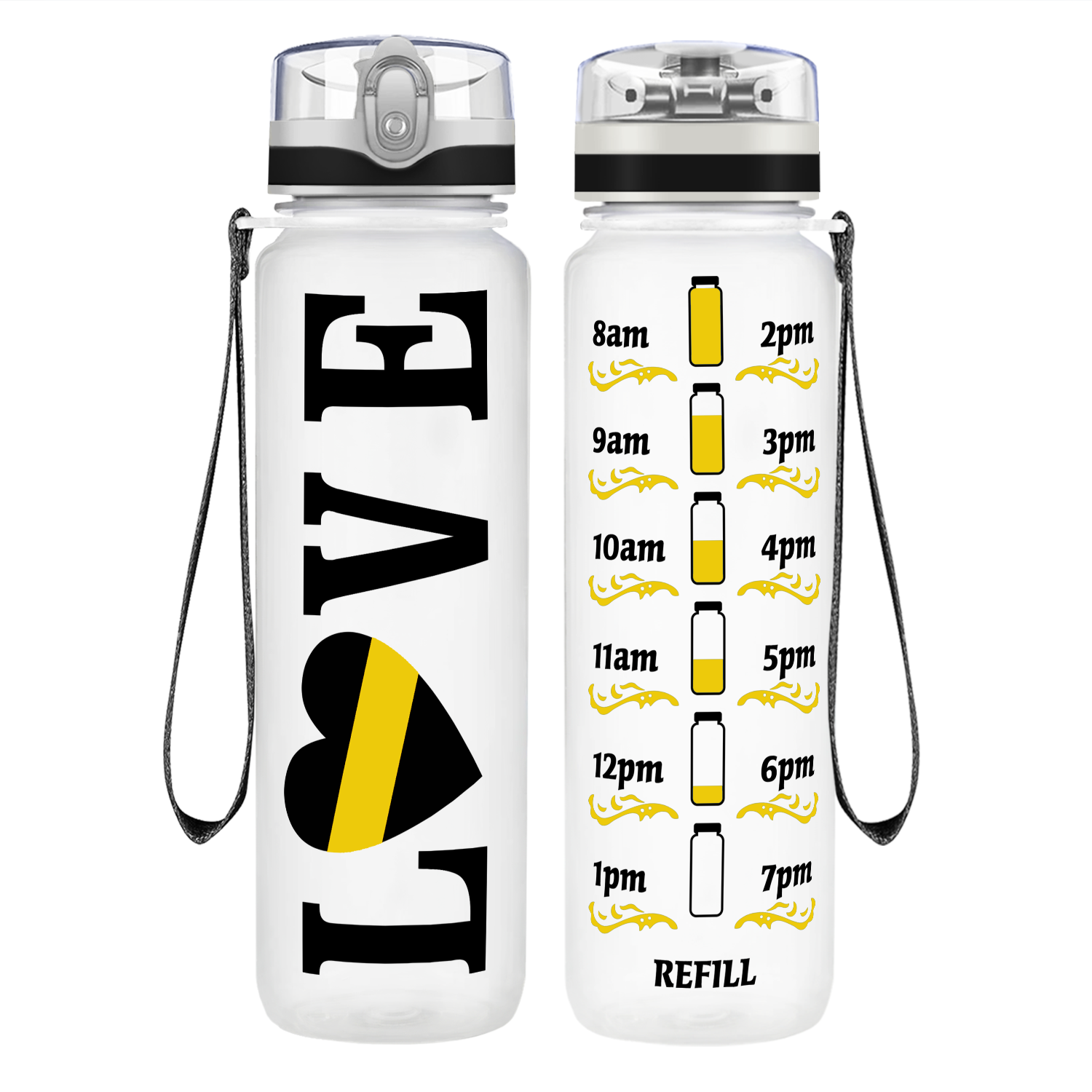 Dispatcher Love on 32 oz Motivational Tracking Water Bottle