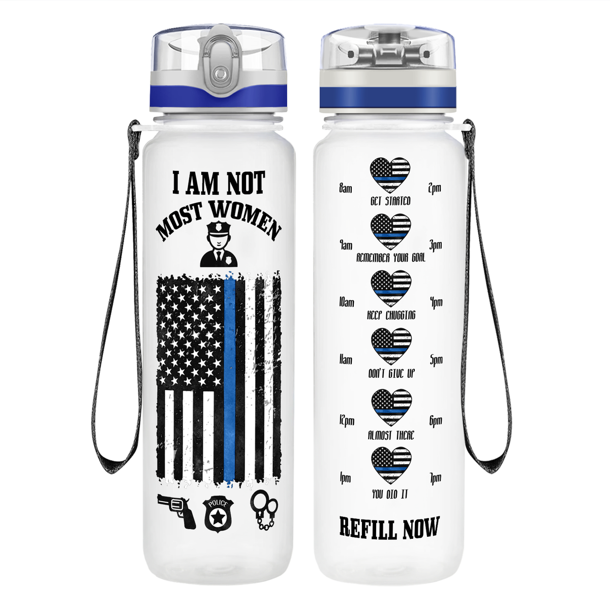 I Am Not Most Women on 32 oz Motivational Tracking Water Bottle